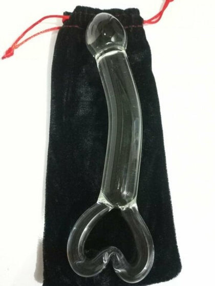 CENSAN Kalp Detaylı Cam Dildo - C-7539