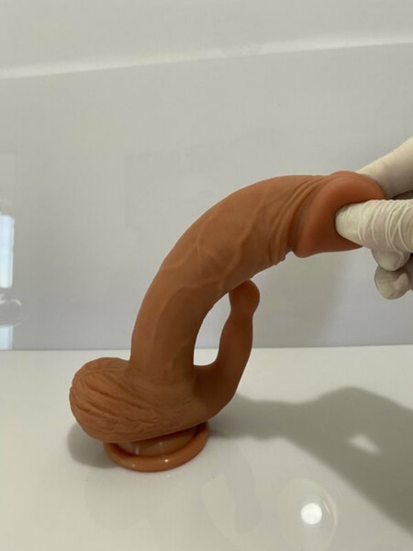 CENSAN Kılitoris Uyarımlı Çift Katmanlı Premium Dildo - C-7565
