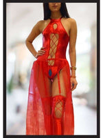Censan Kırmızı Deri Harness Fantezi Kostüm - C-L1267K L-XL
