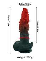 Censan Kırmızı Siyah Canavar Dildo Model 1 - C-7415