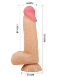 Censan Lisle 8.1 İnç Kıkırdak Yapılı Gerçek Deri Yapılı Dildo - C-7653