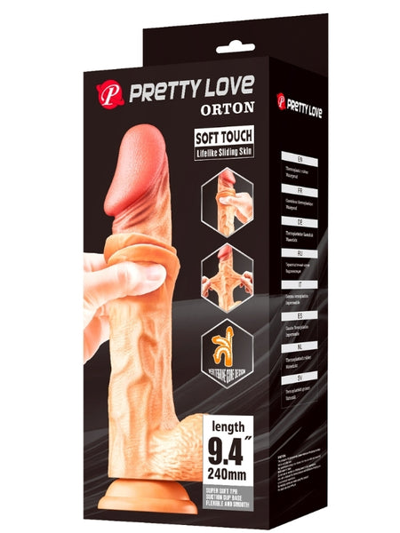 Censan Ortan 9.4 İnç Kıkırdak Yapılı Gerçek Deri Yapılı Dildo - C-7654