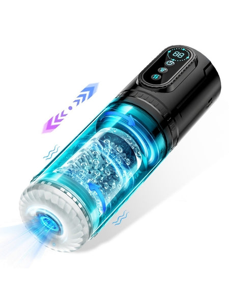 Censan Şarjlı İleri Geri ve Dönmeli 15 Modlu Titreşimli Emişli Otomatik Vajina - C-8234