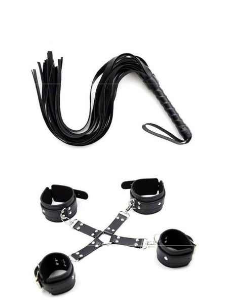 Censan Siyah Kelepçe Kırbaç Set - C-MM0613