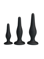 Censan Siyah Silikon Anal Tıkaç Set - C-BI014456H