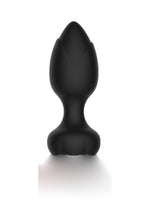 Censan Telefon Kontrollü Full Covered Rubber Rose Anal Plug – Siyah - C-7649S