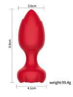 Censan Telefon Kontrollü Full Covered Rubber Rose Anal Plug – Siyah - C-7649S