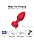 Censan Telefon Kontrollü Full Covered Rubber Rose Anal Plug – Siyah - C-7649S