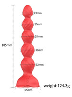Censan Telefon Kontrollü Haley Rose Pulled Beads Anal Plug – Kırmızı - C-7650K