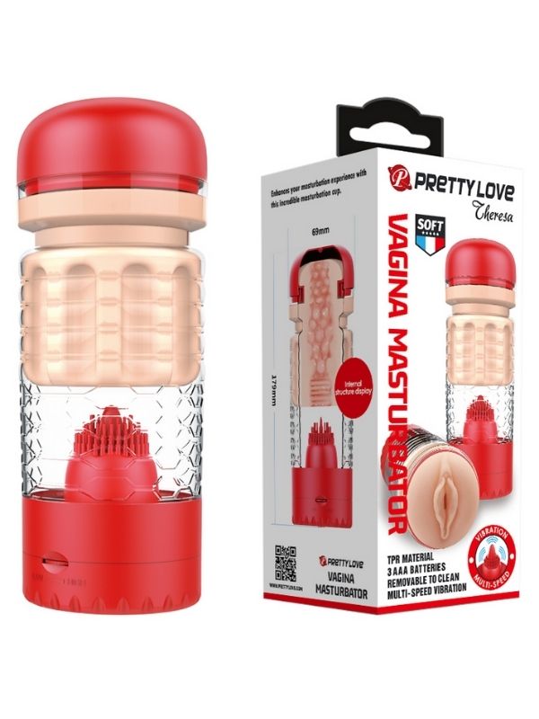 Censan Theresa Kırmızı Vajina & Dil Mastürbatör - C-BM00900T651