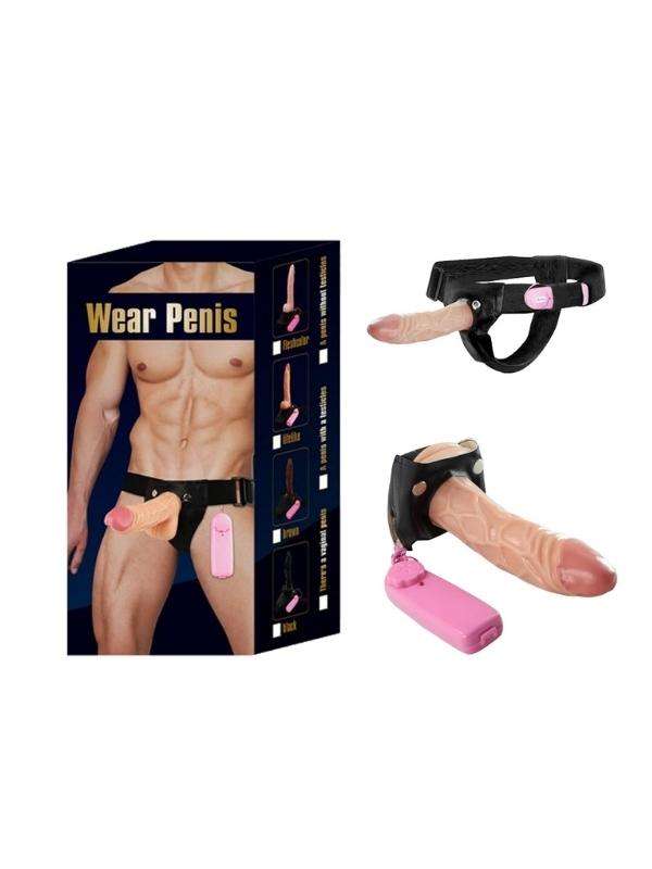 Censan Titreşimli Belden Bağlamalı Realistik Penis Wear - C-7368