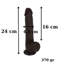 Censan Ultra Gerçekçi 24 Cm Brown Melez Kıkırdaklı Dildo - C-317003