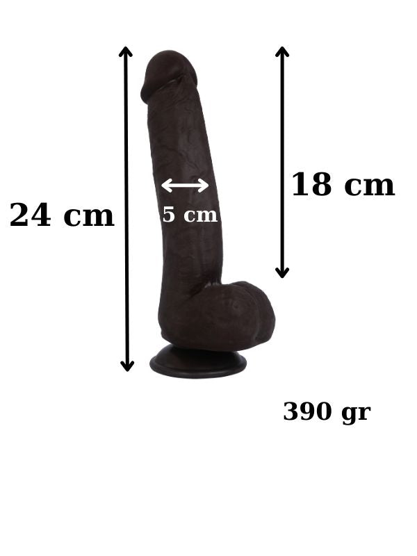 Censan Ultra Gerçekçi 24 Cm Model2 Brown Melez Kıkırdaklı Dildo - C-317004