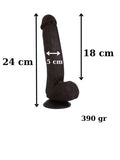 Censan Ultra Gerçekçi 24 Cm Model2 Brown Melez Kıkırdaklı Dildo - C-317004
