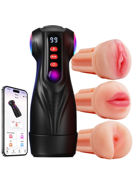 Censan Uoffile Erkek Mastürbatörü – 3 Değiştirilebilir Kılıf, 9 Emiş & 9 Titreşim Modu - C-8238