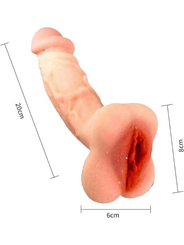 Censan Vajina Girişli Dolgulu Realistik Penis Kılıfı Mastürbatör 20CM - CA-C-8222