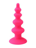 Censan Vantuzlu Boğumlu Silikon Anal Plug Pembe - C-7382