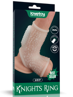 Censan Vibrating Drip Knights Ring with Scrotum Sleeve (Beyaz) - C-LV343116