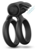 Çift Halkalı Klitoris Uyarıcılı Titreşimli Penis Halkası - S245