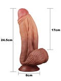 LoveToy Çift Katmanlı Platinyum Silikon Dildo 24,5 cm - LV411014