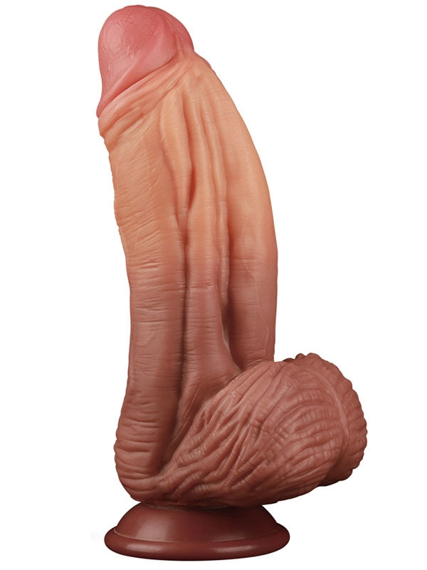 LoveToy Çift Katmanlı Platinyum Silikon Dildo 24,5 cm - LV411014