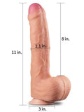 Çift Katmanlı Platinyum Silikon Realistik Dildo 28 cm - LV411011