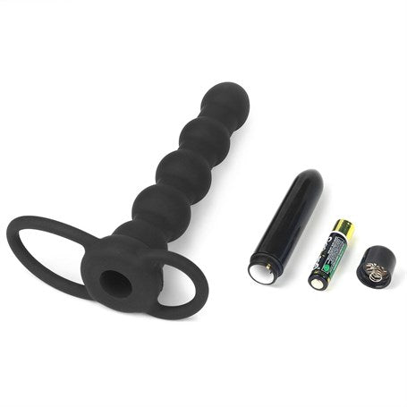 Çift Kavrama Halkalı Titreşimli 14 cm Anal Plug Vibratör Mastürbatör - LV2619