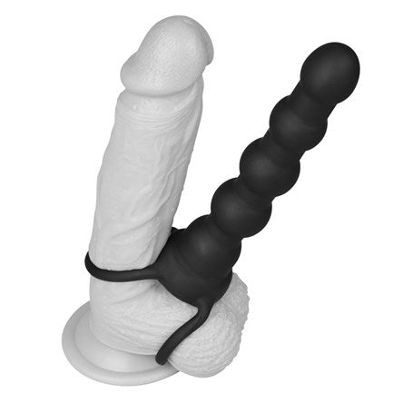 Çift Kavrama Halkalı Titreşimli 14 cm Anal Plug Vibratör Mastürbatör - LV2619