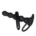 Çift Kavrama Halkalı Titreşimli 14 cm Anal Plug Vibratör Mastürbatör - LV2619