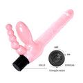 Çift Taraflı Strapon Belden Bağlamalı G-Spot Vibratör Anal Plug - B1009