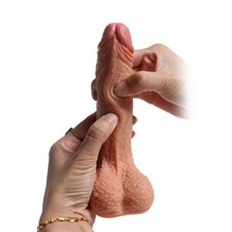 18,5 cm Belden Bağlamalı Çift Katmanlı Realistik Dildo Penis Set - U6135B