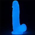 Gece Parlayan Fosforlu 19 cm Realistik Vantuzlu Şeffaf Dildo Penis - LV319020