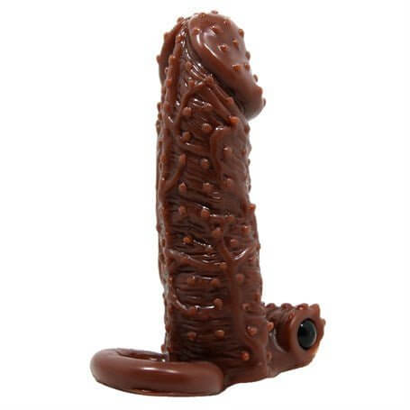 4 cm Uzatmalı Titreşimli Tırtıklı Penis Kılıfı - BDM1610