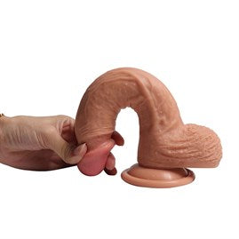 22 cm Et Dokulu Realistik Penis Vantuzlu Kalın Dildo - Dean - U6133