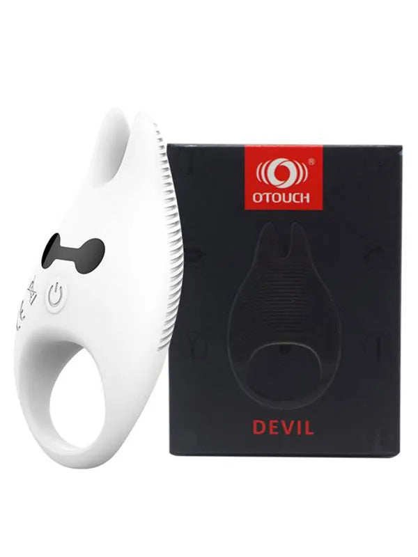 Diablo Şarjlı Titreşimli Led Işıklı Penis Halkası - AMOTQ1