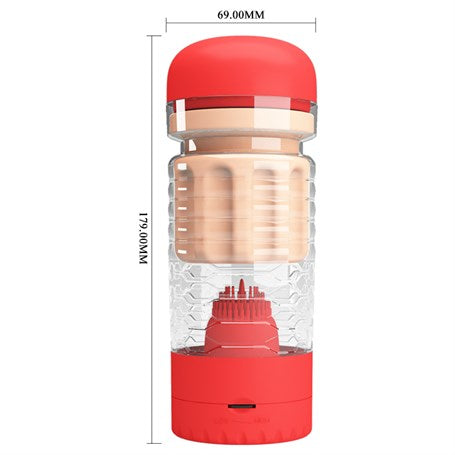 Dil Uyarım Titreşimli Realistik Suni Vajina Erkek Mastürbatör K - BDM0966