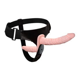 Double Belden Bağlamalı Anal Plug ve Realistik Titreşimli Penis - B1213