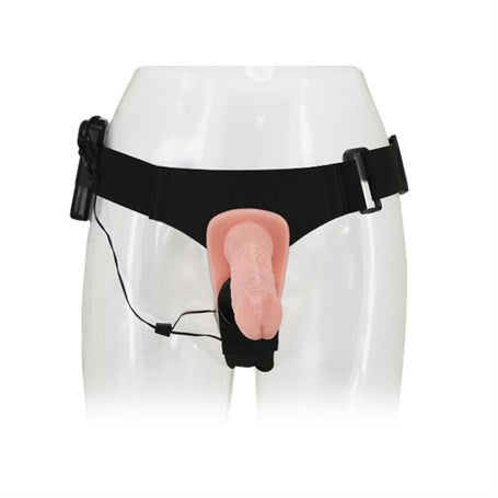 Double Belden Bağlamalı Anal Plug ve Realistik Titreşimli Penis - B1213