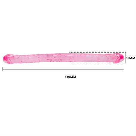 Double Dones 44 cm Çift Taraflı Jel Yumuşak Penis Dildo - BDM4015
