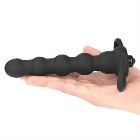 Çift Kavrama Halkalı Titreşimli 14 cm Anal Plug Vibratör Mastürbatör - LV2619