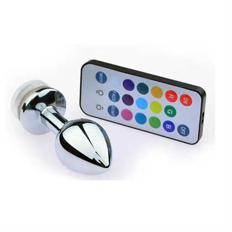 Uzaktan Kumandalı Led Işıklı Orta Boy Çelik Anal Plug - BDM092