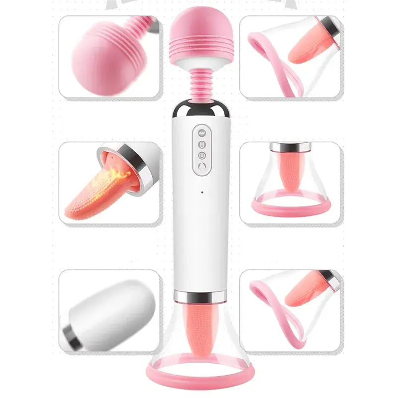 Emme ve Yalama Fonksiyonlu 3'ü 1 Arada Wand Vibratör - FA-GSV-104