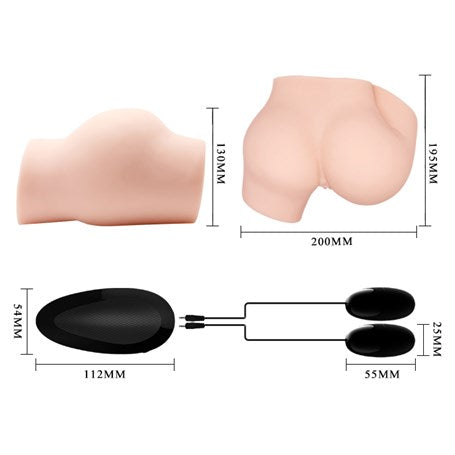 Et Dokusunda Titreşimli Realistik Suni Vajina Kalça Mastürbatör - B1230