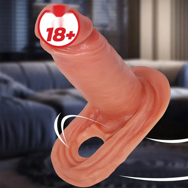 15 Cm Çift Katmanlı Halkalı Anal Penis Kılıfı - FA-DT-01