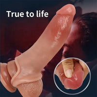 19 Cm Bold Ultra Çift Katmanlı Testisli Penis Kılıfı - FA-DT-03