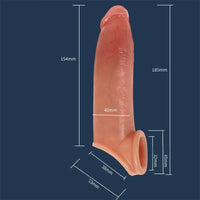 19 Cm Bold Ultra Çift Katmanlı Testisli Penis Kılıfı - FA-DT-03