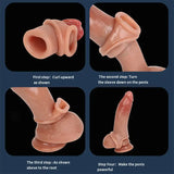 19 Cm Bold Ultra Çift Katmanlı Testisli Penis Kılıfı - FA-DT-03