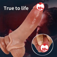 19 Cm Bold Ultra Çift Katmanlı Testisli Penis Kılıfı - FA-DT-03