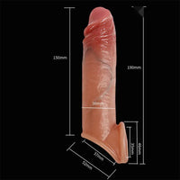 19 Cm Ultra Çift Katmanlı Testisli Penis Kılıfı - FA-DT-02