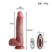 Farruz Blue Gold Hareketli Isıtmalı Rotasyonlu Titreşimli Dildo - FA-SD-013